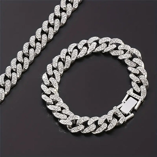 Silvery Shiny Rhinestone Bracelet