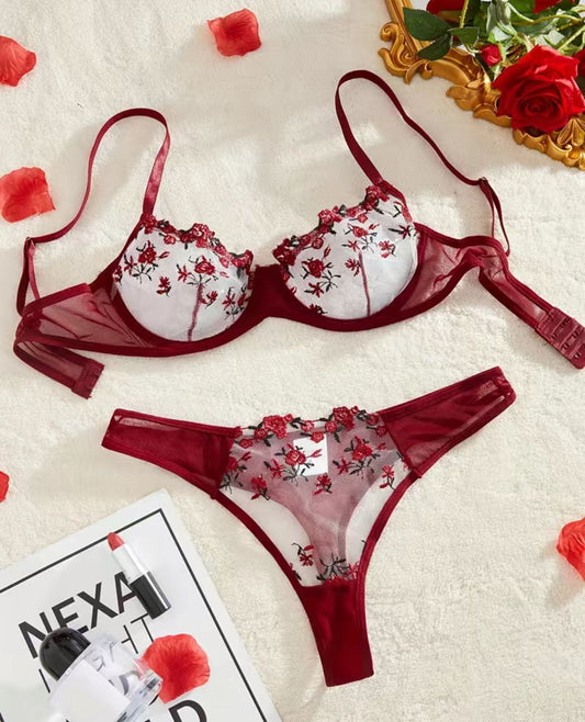 Floral Lingerie Set, Women’s Sexy Underwear